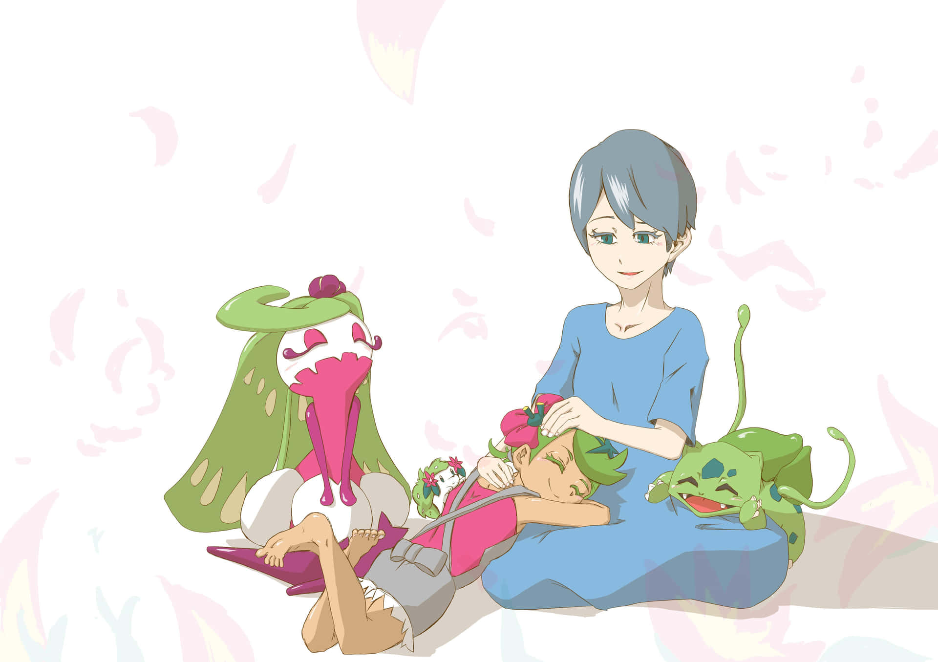 Relaxing With Pokemon Friends Wallpaper