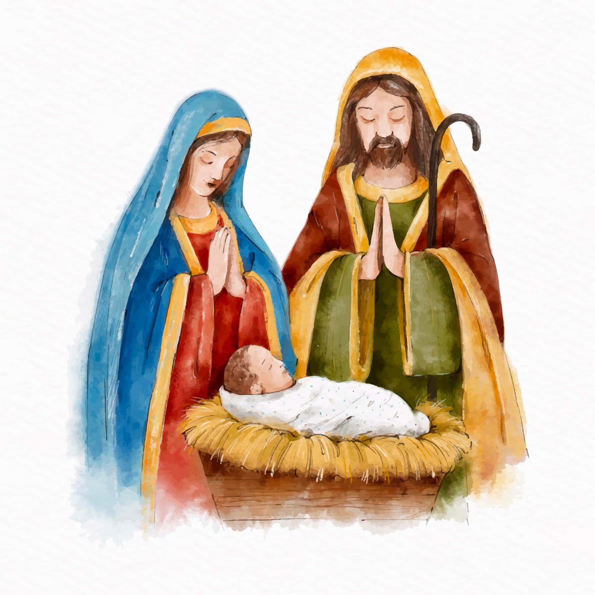Enupplysande Stund Av Fred Och Glädje På En Religiös Jul