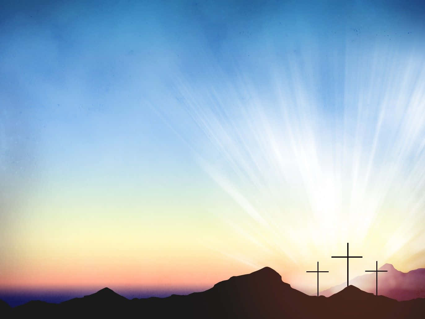 Silhouetted Crosses Religious Easter Wallpaper