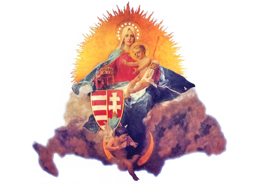 Religious Iconography Over Map PNG
