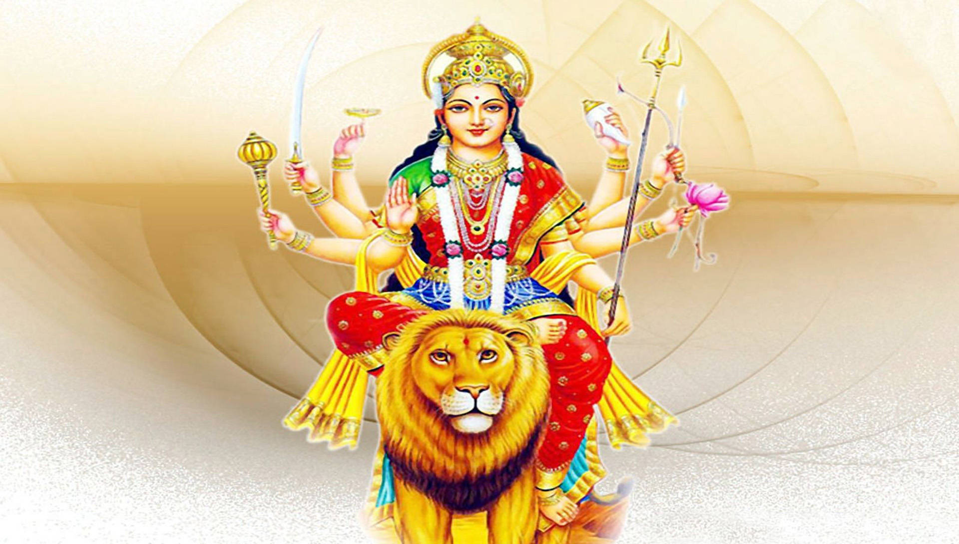 Religious Maa Sherawali Goddess Art
