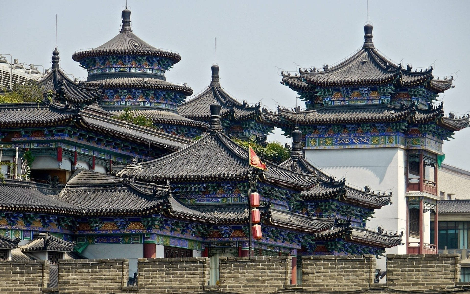 Religious Temples In Beijing Background