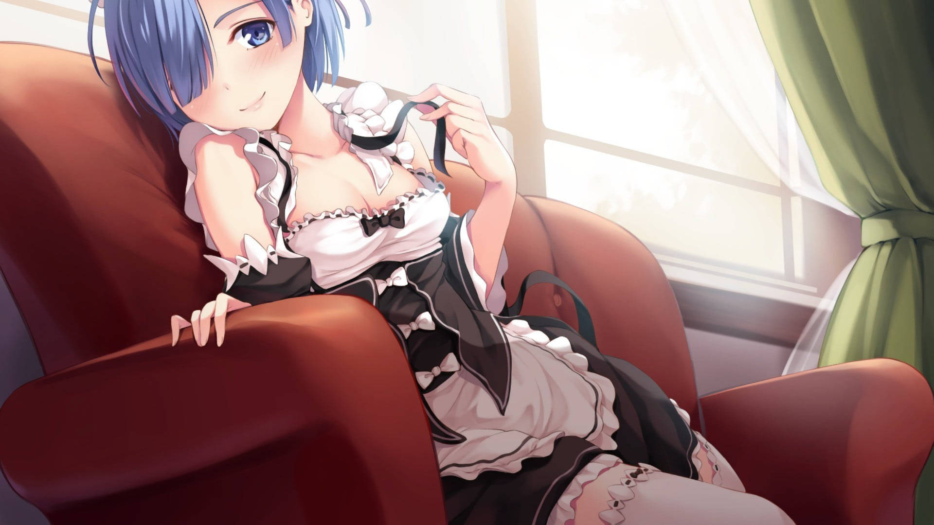 Rem Maid On Red Sofa