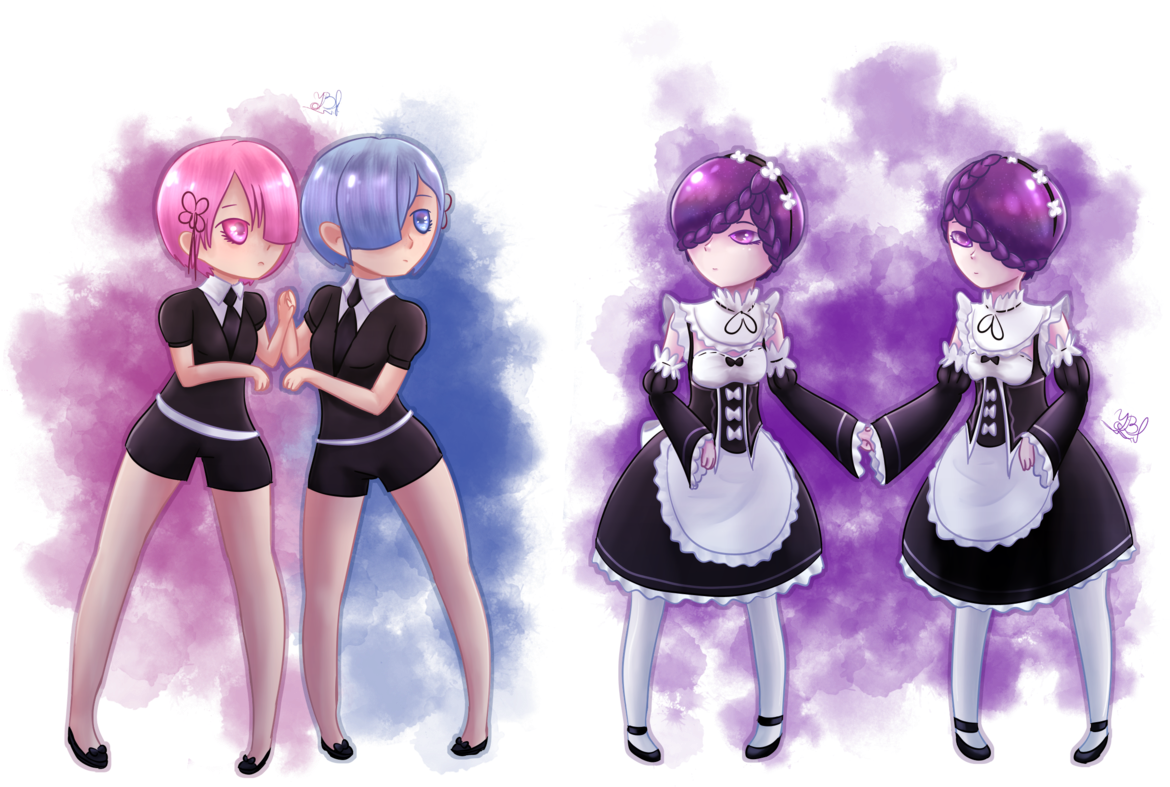 Remand Ram Twin Maids Re Zero PNG