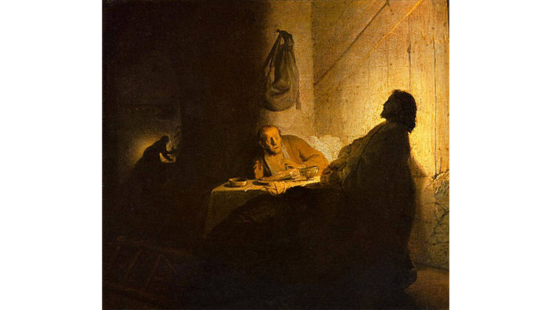 Rembrandt Christ In Emmaus maler en idyllisk bogstavelig oplevelse på landet. Wallpaper