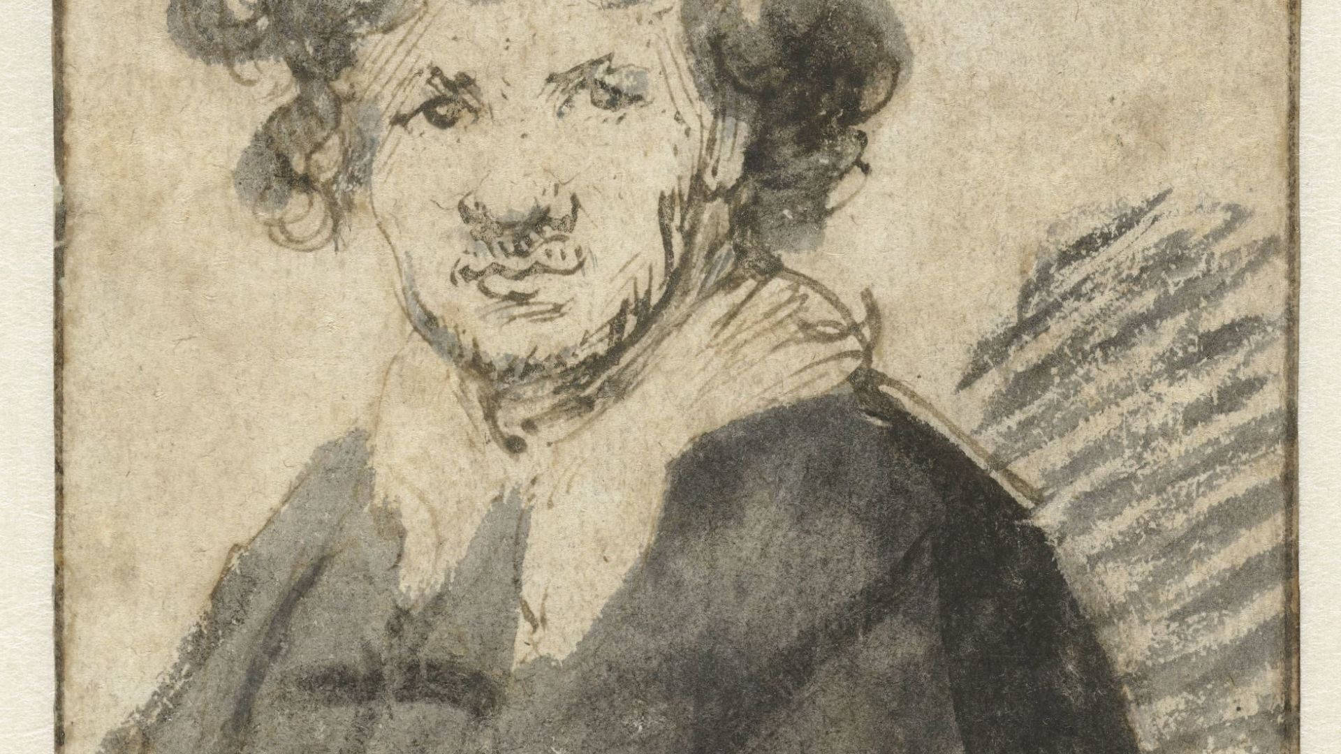 Masterful Sketch Drawing by Rembrandt Wallpaper