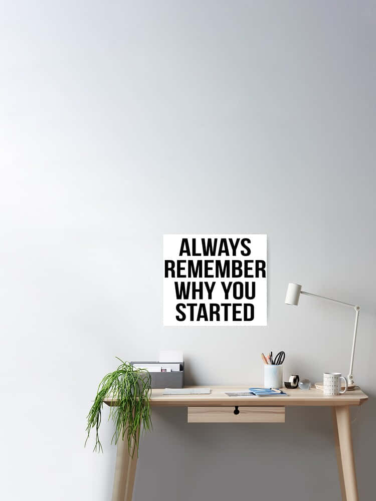 Don't forget why you started, it's never too late. Wallpaper