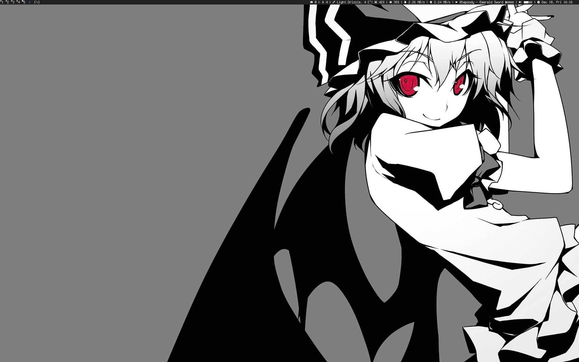 Remilia Scarlet Black And White Anime Wallpaper