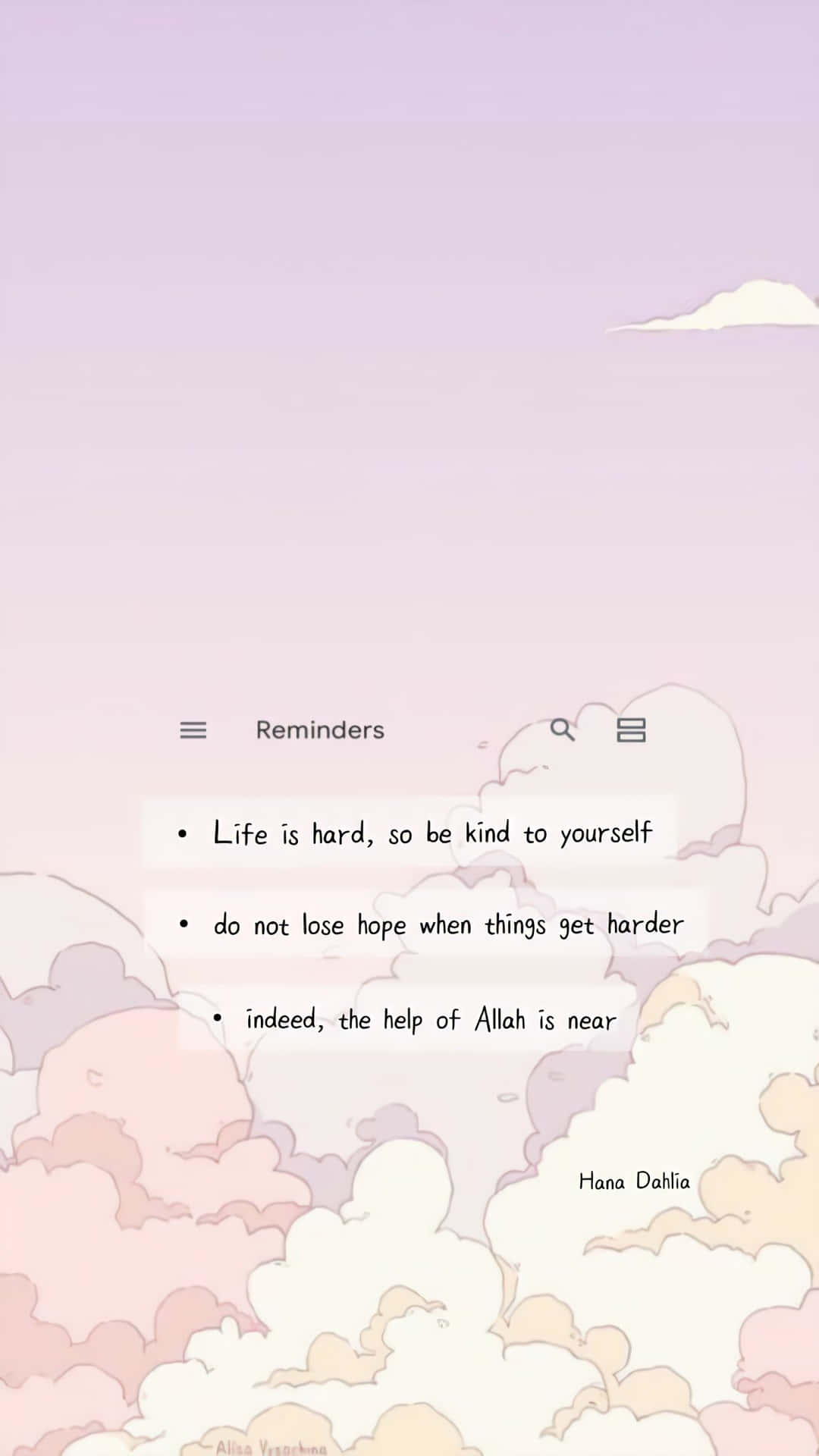 A Pink Sky With Clouds And A Quote