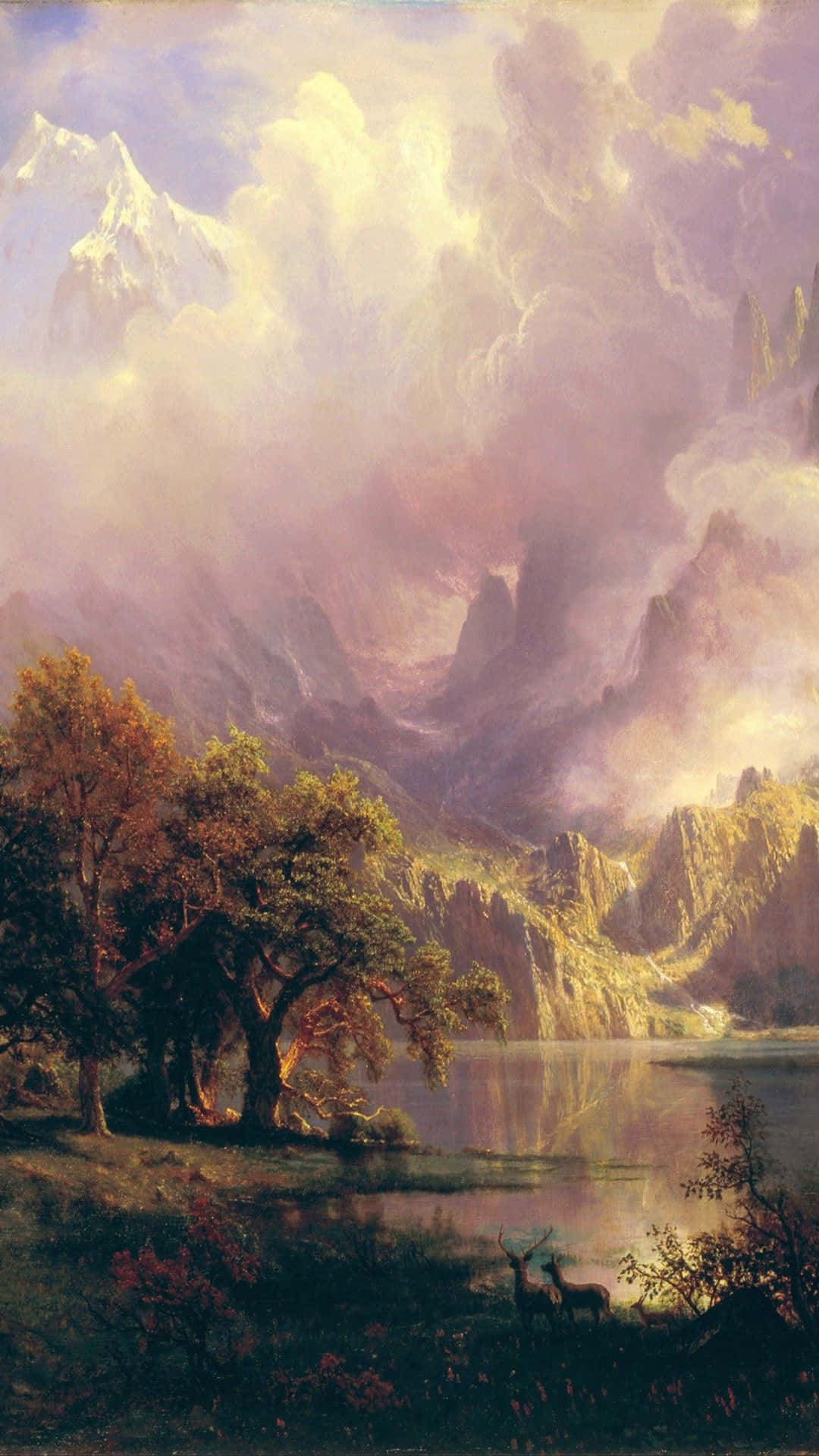 Renaissance Aesthetic Rocky Mountain Landscape Wallpaper