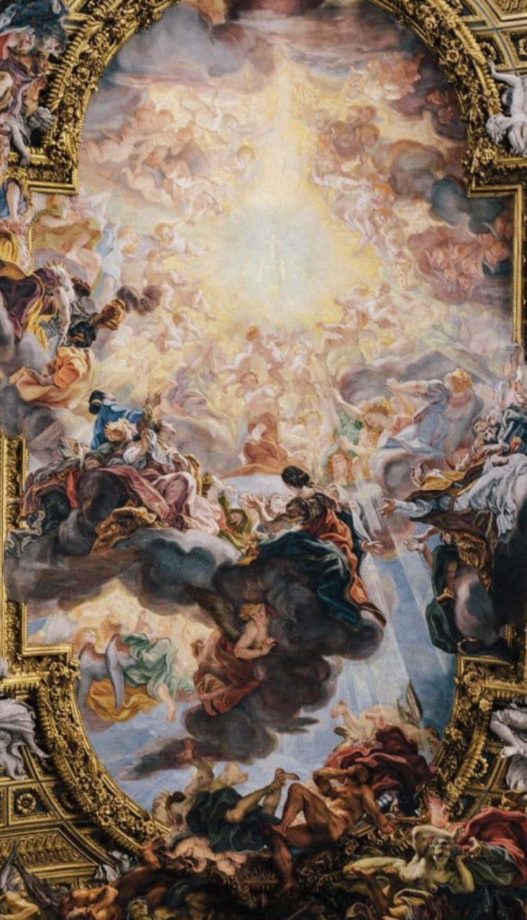 Renaissance Aesthetic Triumph Of The Name Of Jesus Wallpaper