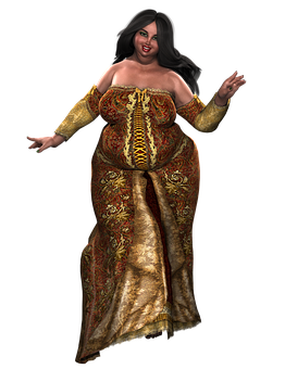 Renaissance Inspired Plus Size Model PNG