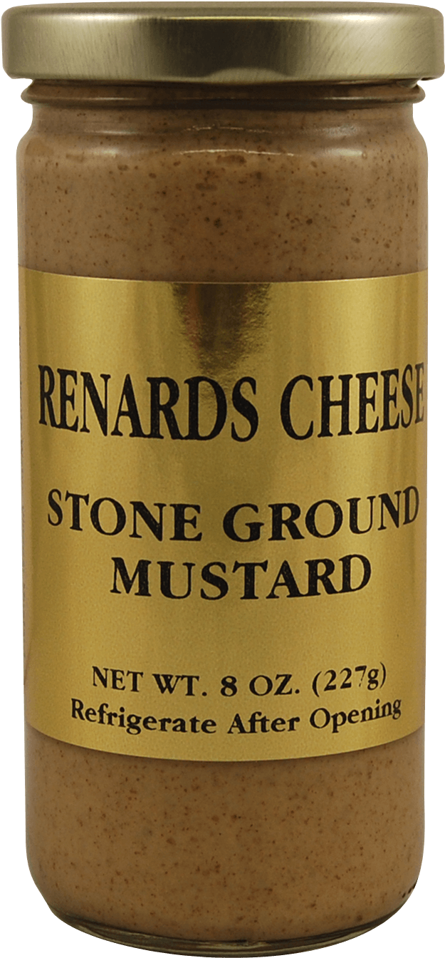 Renards Cheese Stone Ground Mustard Jar PNG