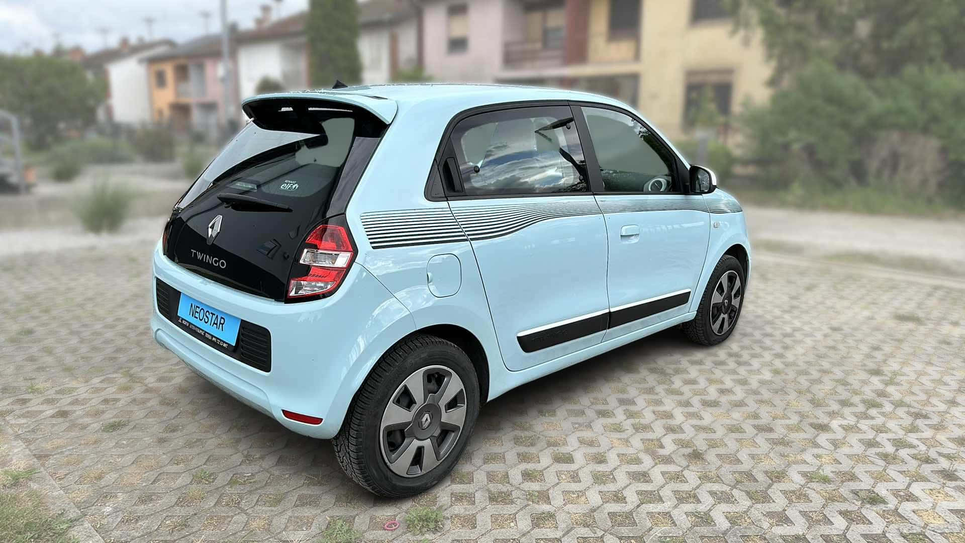 Renault Twingo Blauwe Achteraanzicht Achtergrond