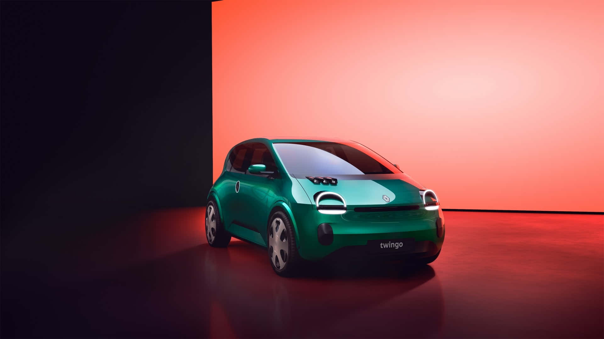 Renault Twingo Groene Model Showcase Achtergrond