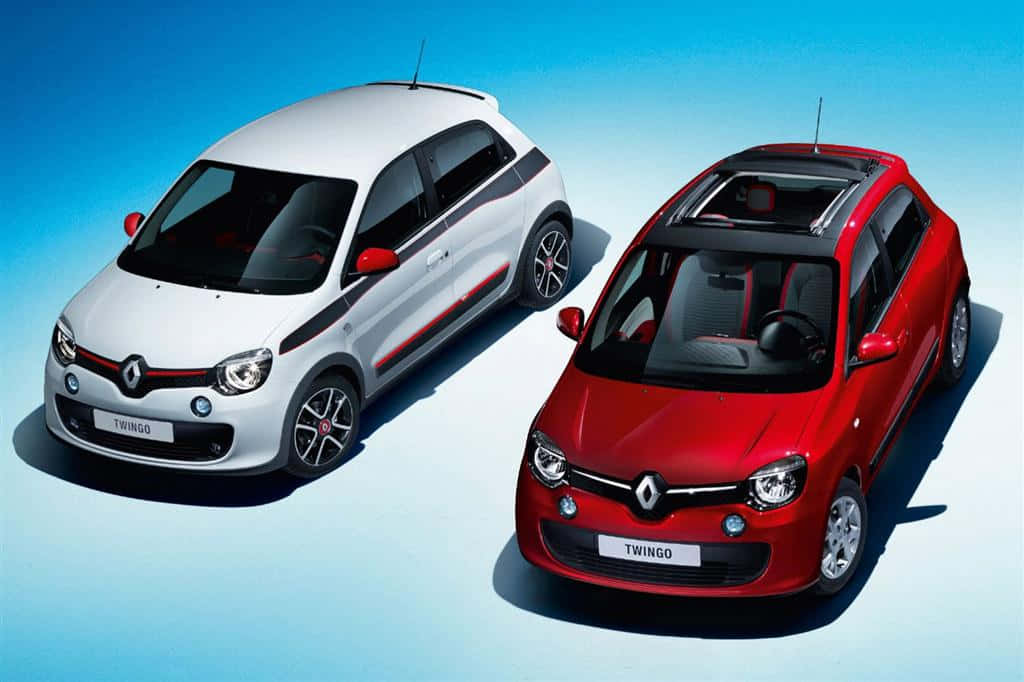 Renault Twingo Rode En Witte Modellen Achtergrond