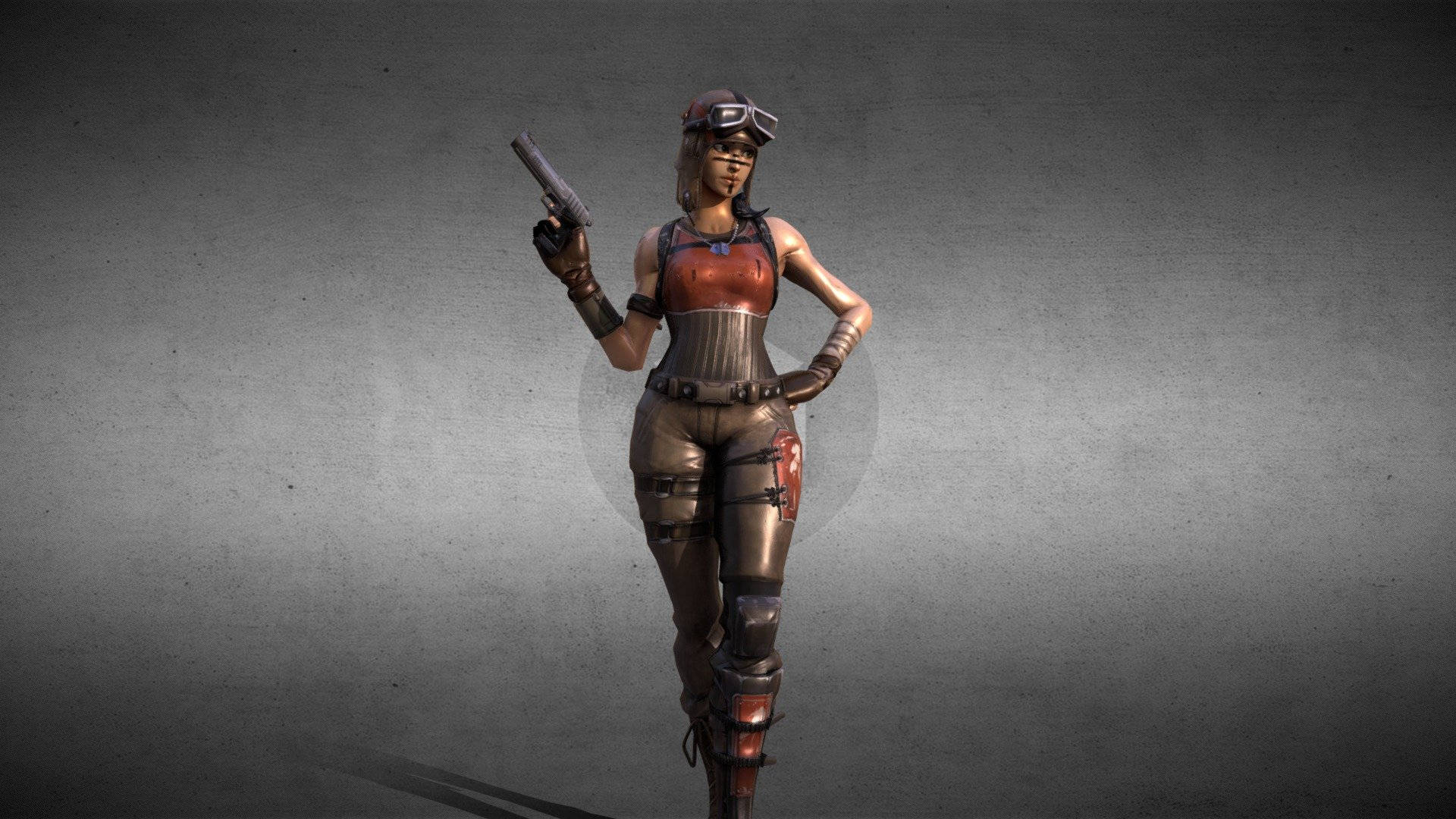 Renegade Raider Holding A Gun Wallpaper