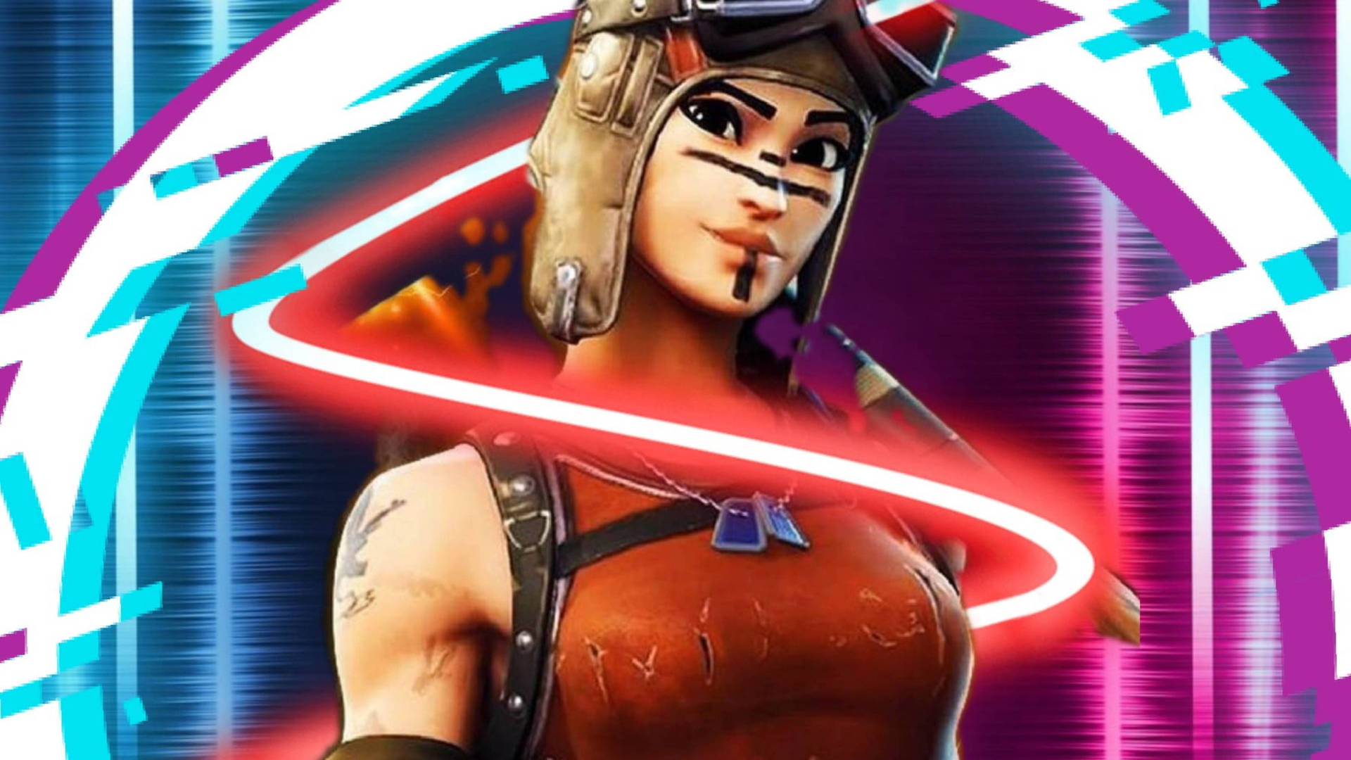 Renegade Raider On Neon Background Wallpaper
