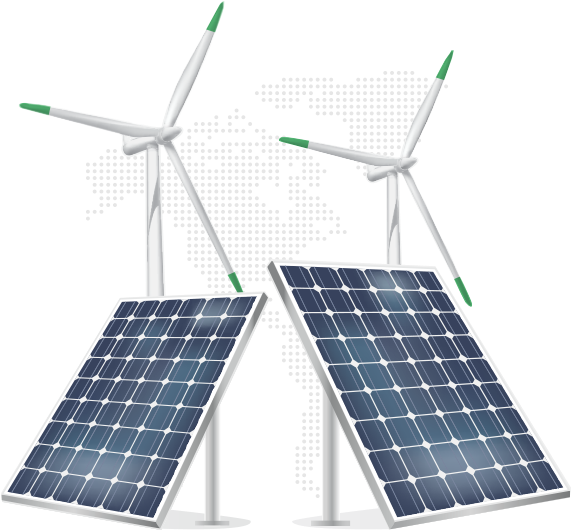 Renewable Energy Wind Turbines Solar Panels PNG