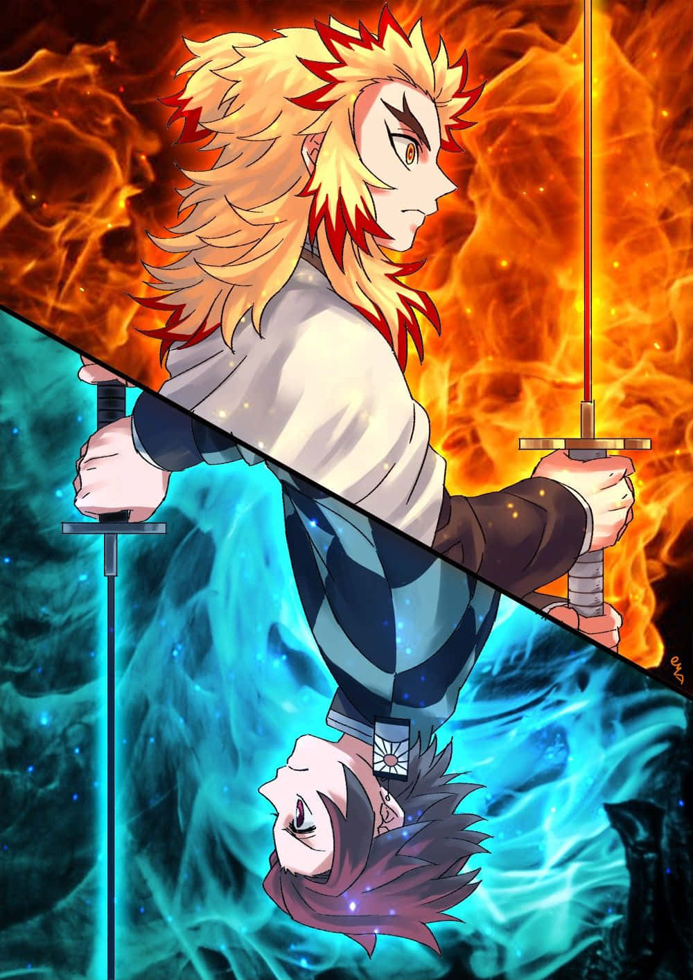 [100+] Rengoku And Tanjiro Wallpapers | Wallpapers.com