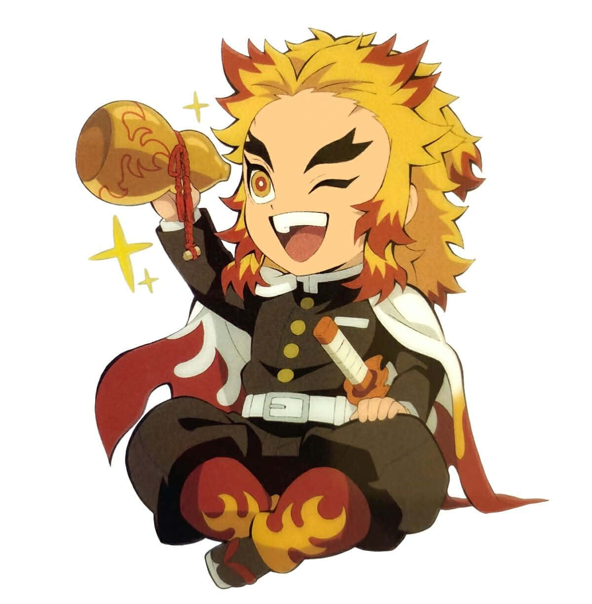 Cute Kyojuro Rengoku Chibi Style Wallpaper