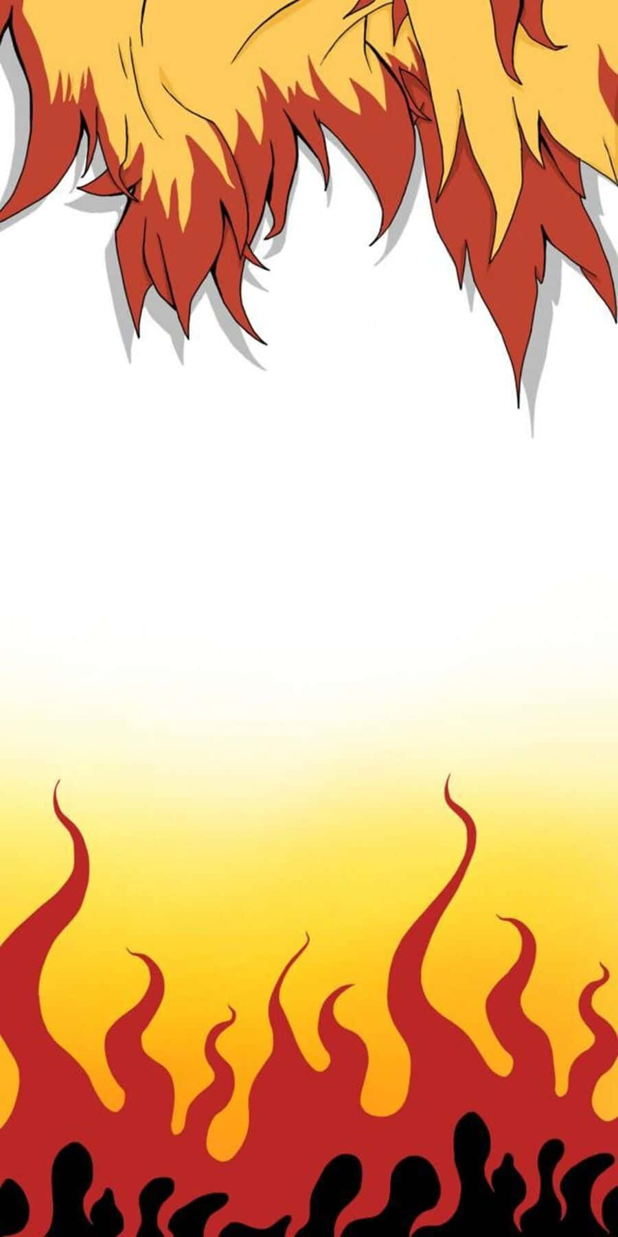 Rengoku Minimalist Art in Red and Orange Flames Wallpaper