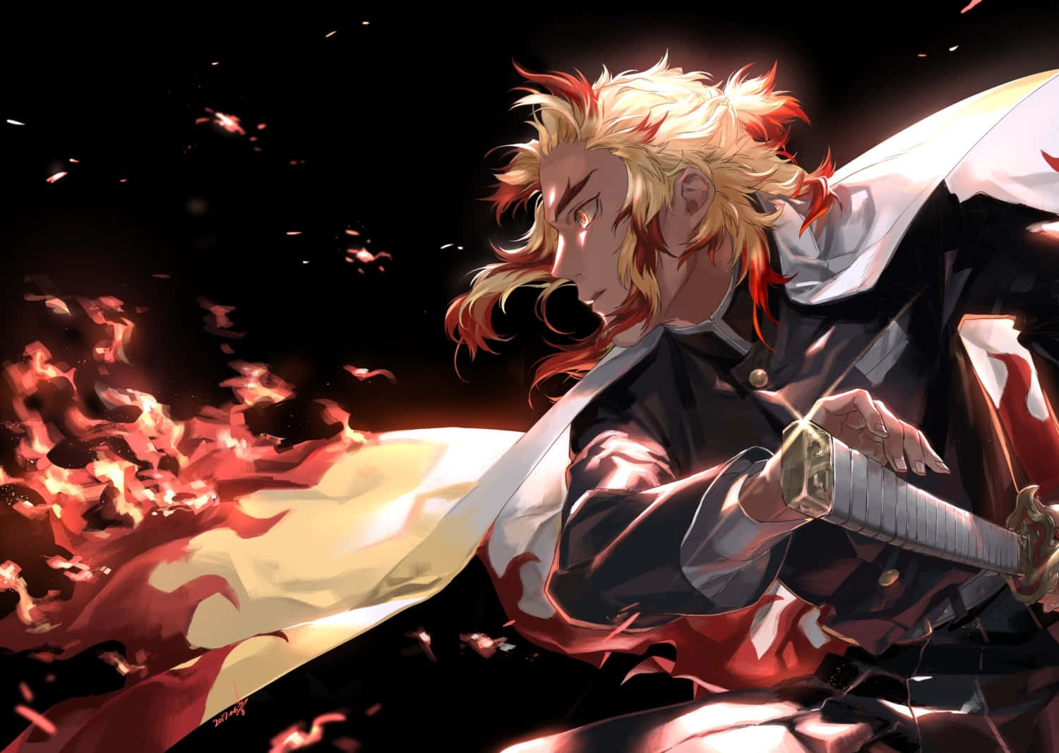 Fiery Blade of the Flame Hashira Rengoku Wallpaper