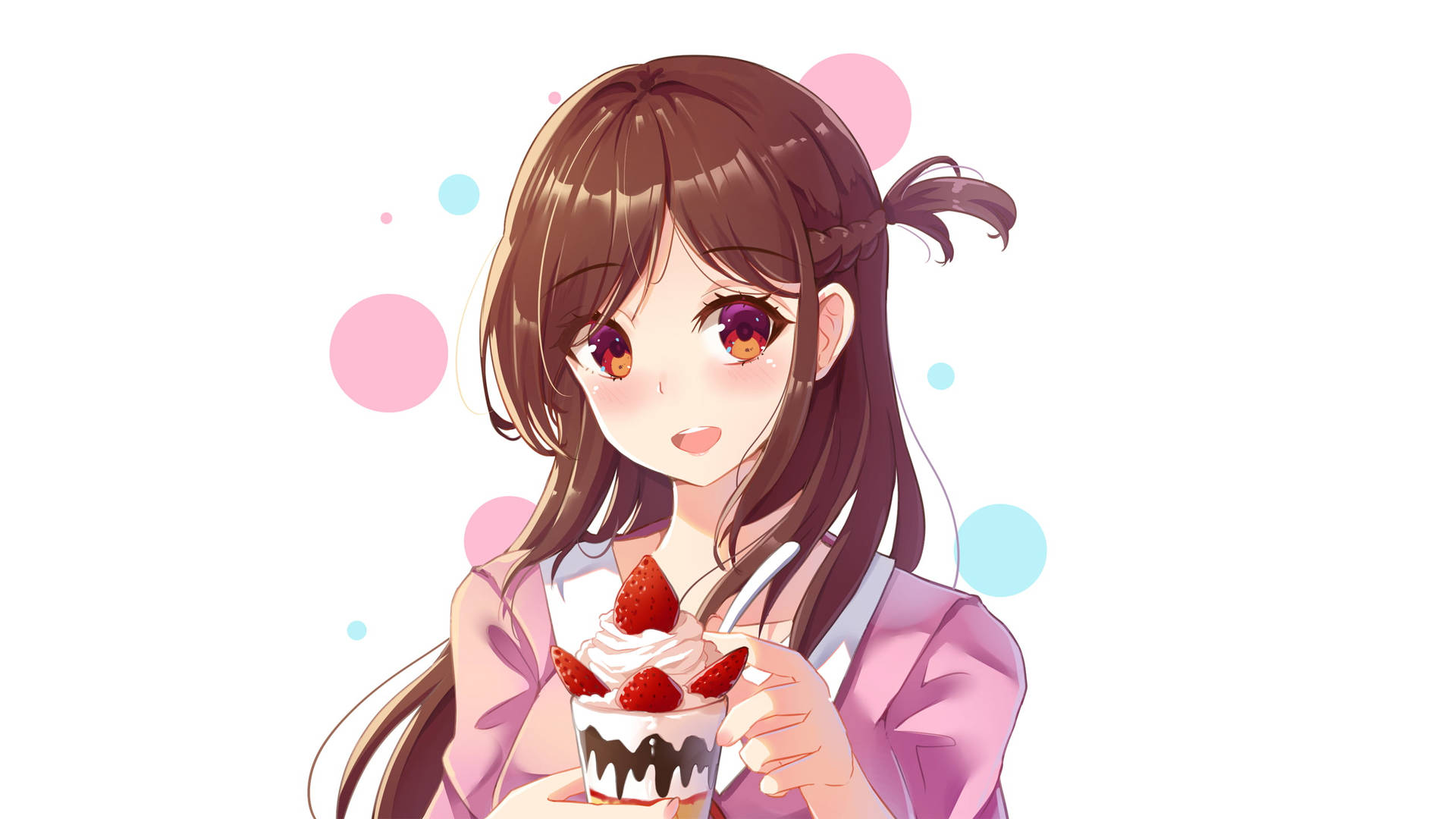 Rent A Girlfriend Chizuru With Dessert Wallpaper