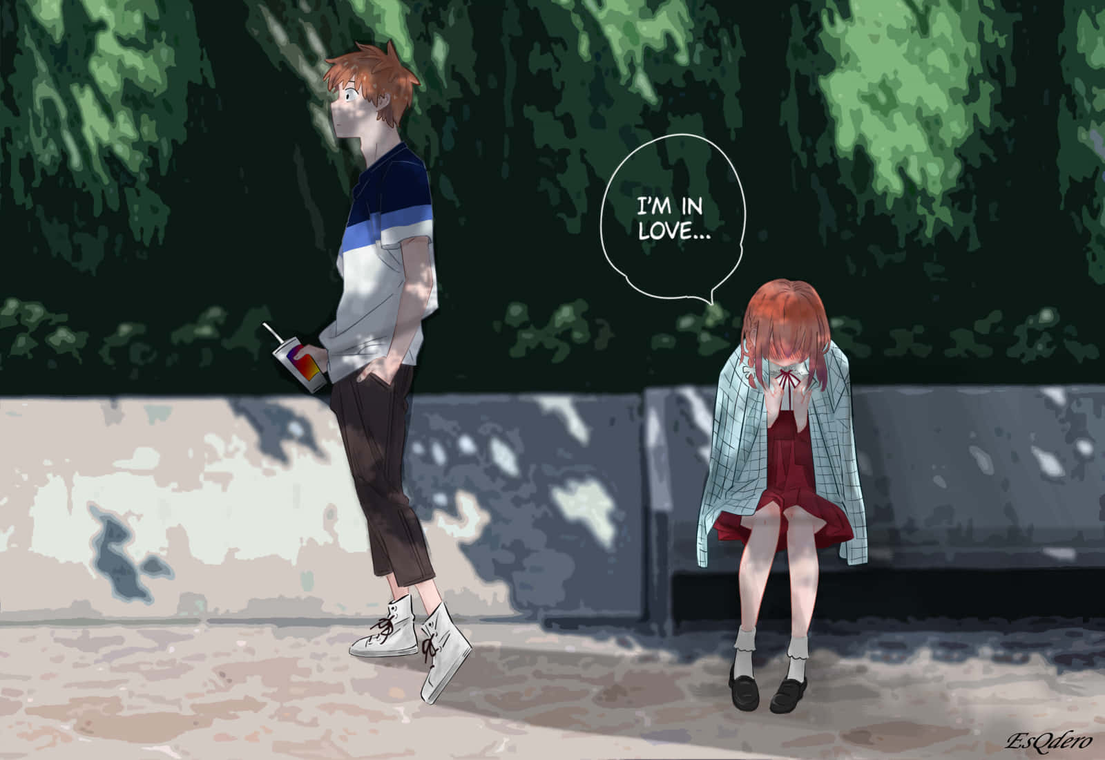 Lej en kæreste, jeg er forelsket i anime tapet. Wallpaper