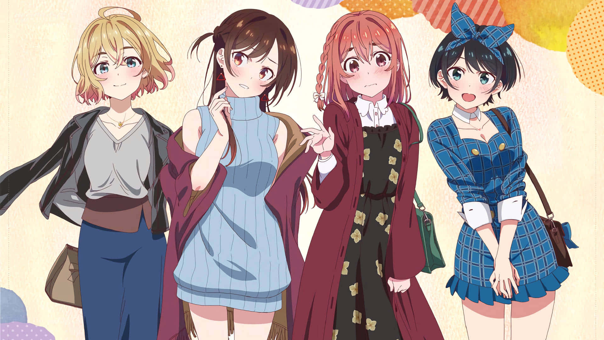 Lej En Kæreste TV-serie Anime Manga HD Tapet Wallpaper