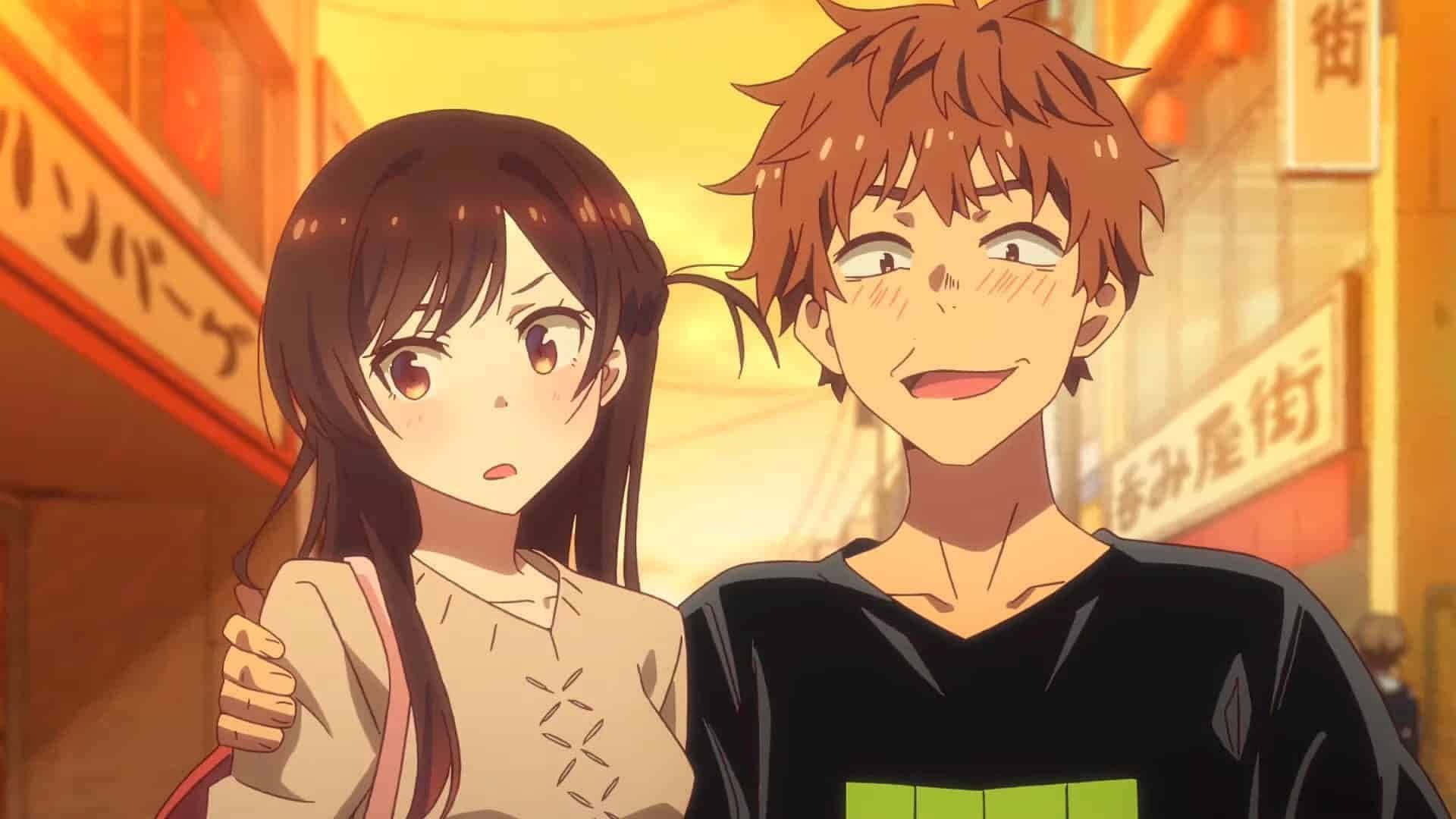 To anime-figurer står ved siden af ​​hverandre Wallpaper