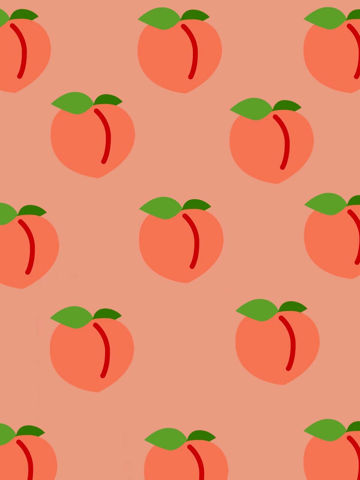 Repeating Peach Pattern Wallpaper