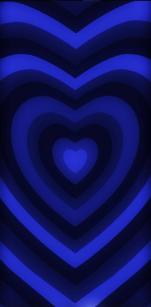 Repetitive Blue Hearts Wallpaper