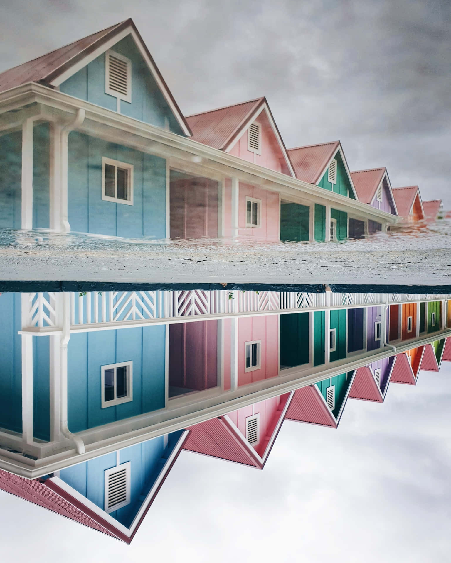 Repetitive Colorful Houses [wallpaper] Wallpaper