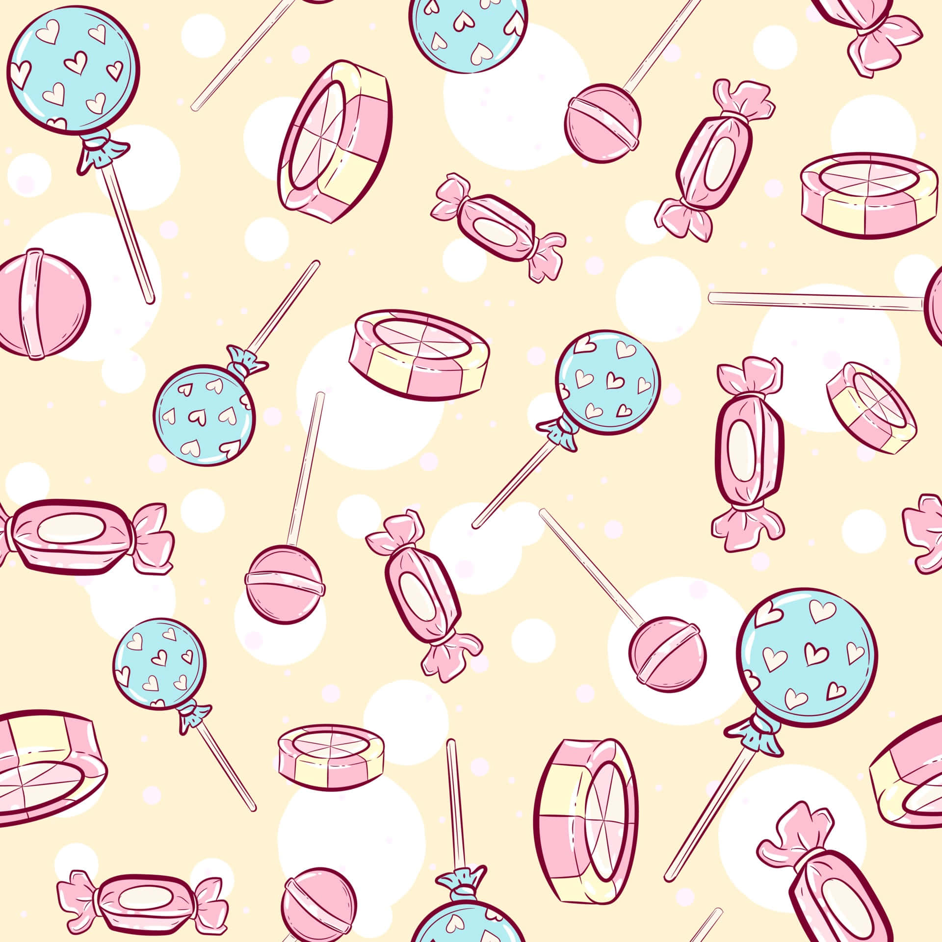 Repetitive Cute Lollipops [wallpaper] Wallpaper
