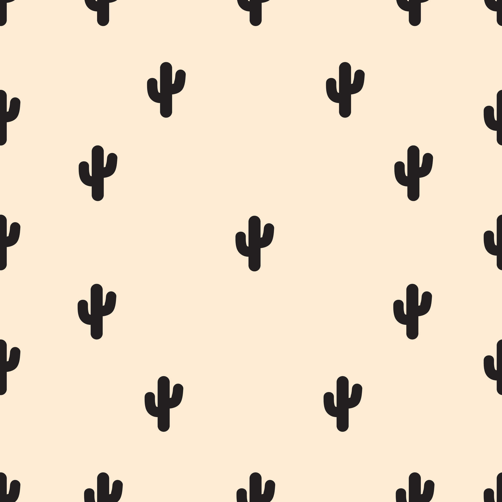 Repetitive Minimalist Cactus [wallpaper] Wallpaper