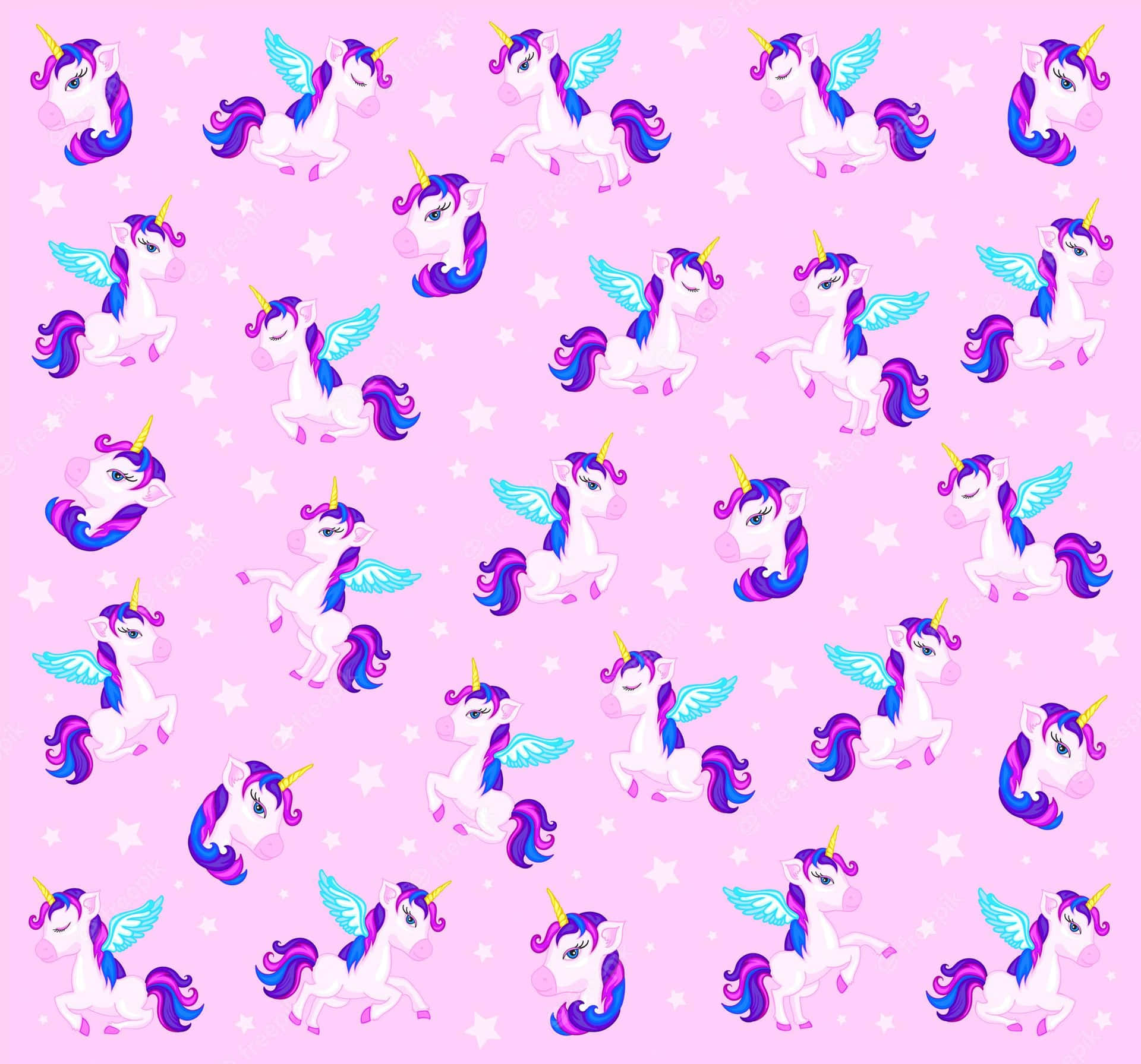 Repetitive Purple Unicorns [wallpaper] Wallpaper