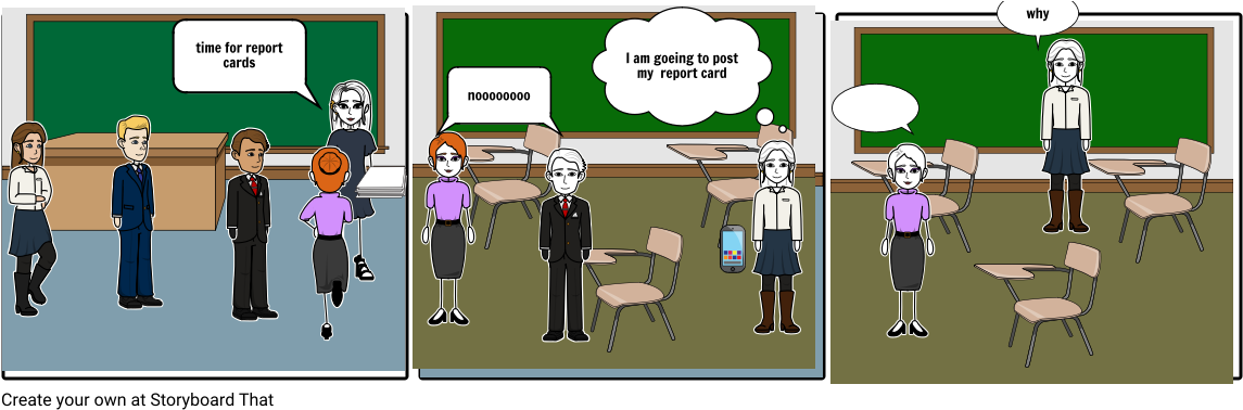 Report Card Day Comic Strip PNG
