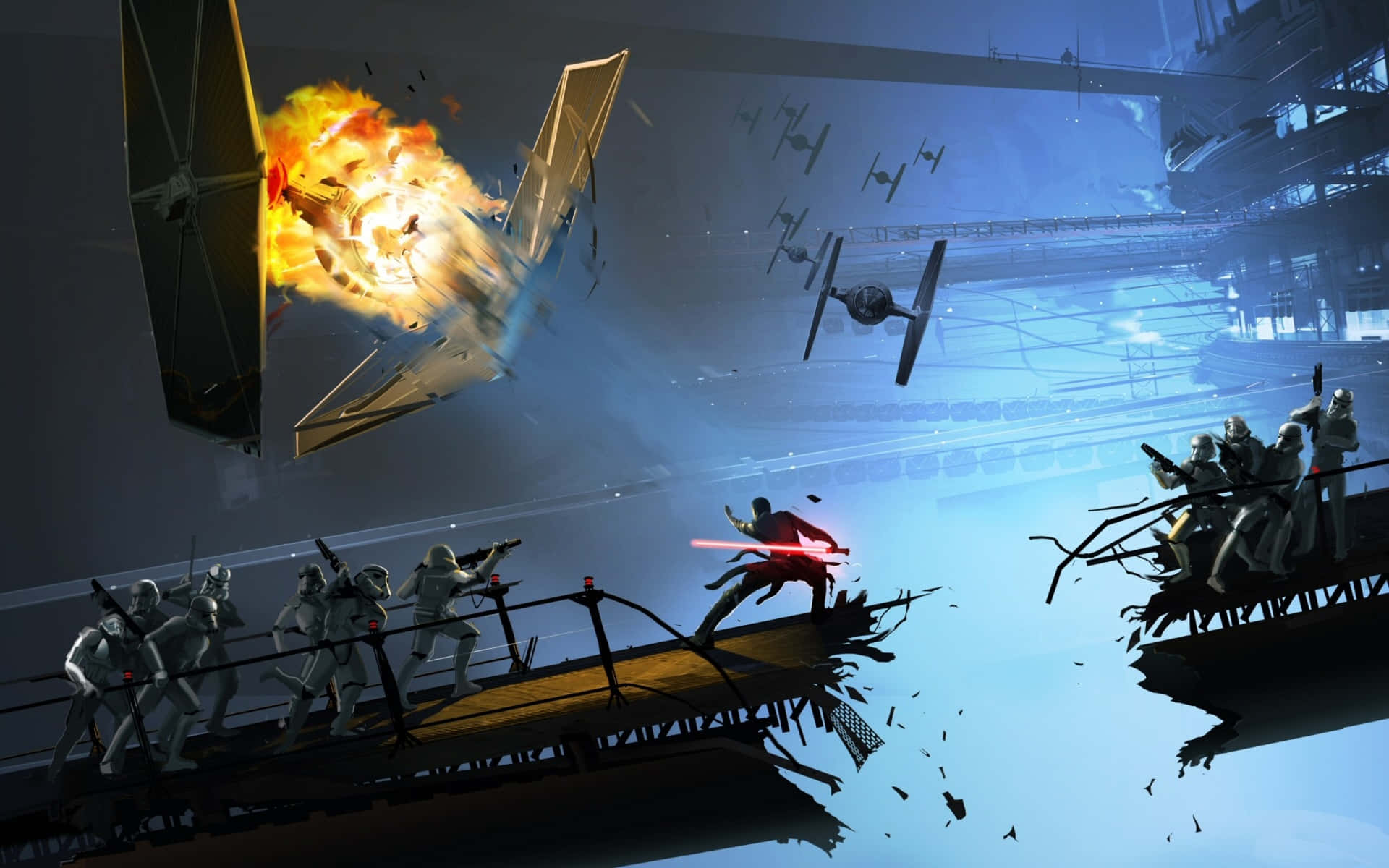 Enter a galactic battlefield as a clone commando Wallpaper