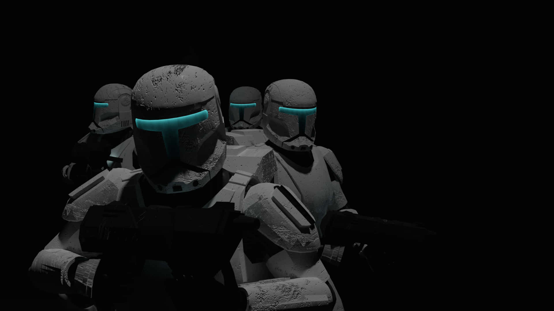Elite squad of Republic Commando soldiers ready for action Wallpaper