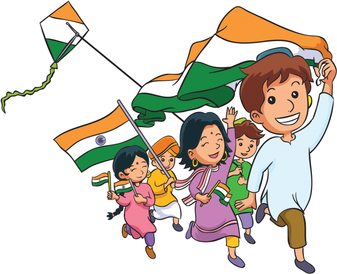 Republic Day Celebration Children Cartoon PNG