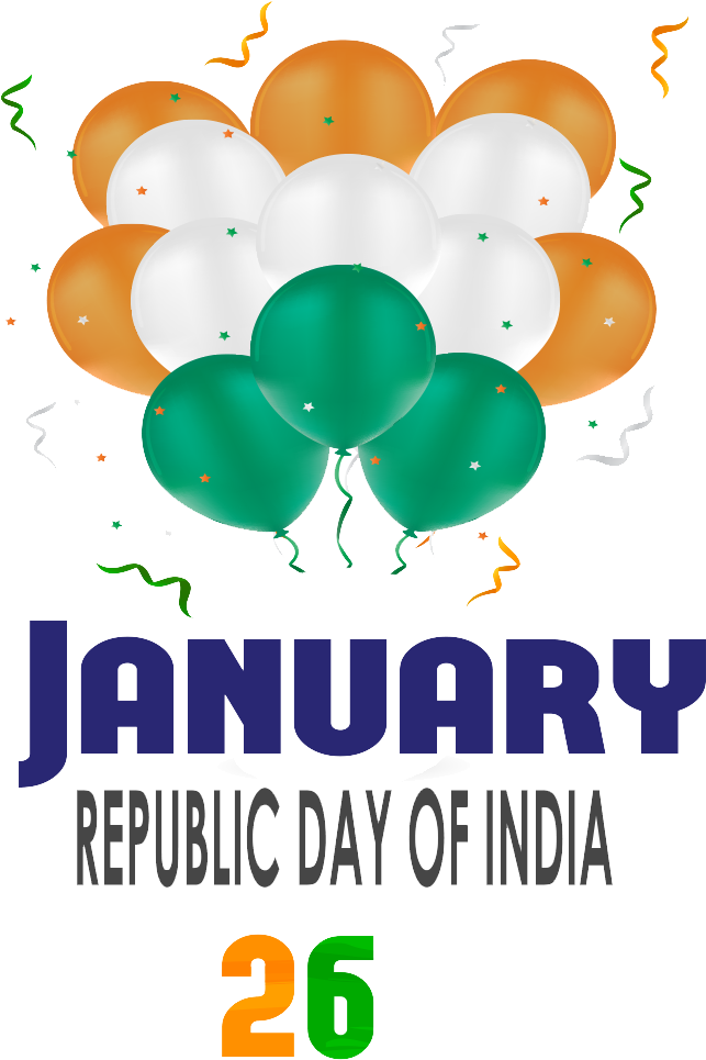 Republic Day India Balloons Celebration PNG