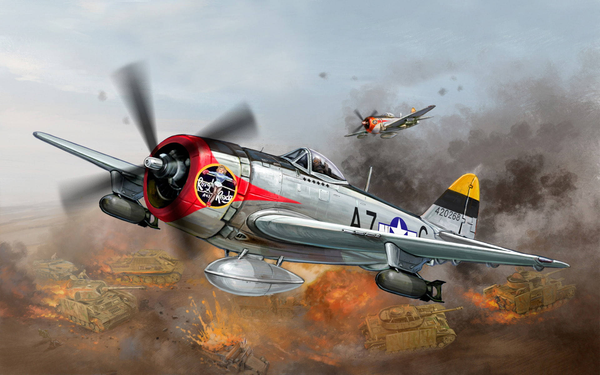 Republic P-47 Thunderbolt German Ww2 Fighters Wallpaper