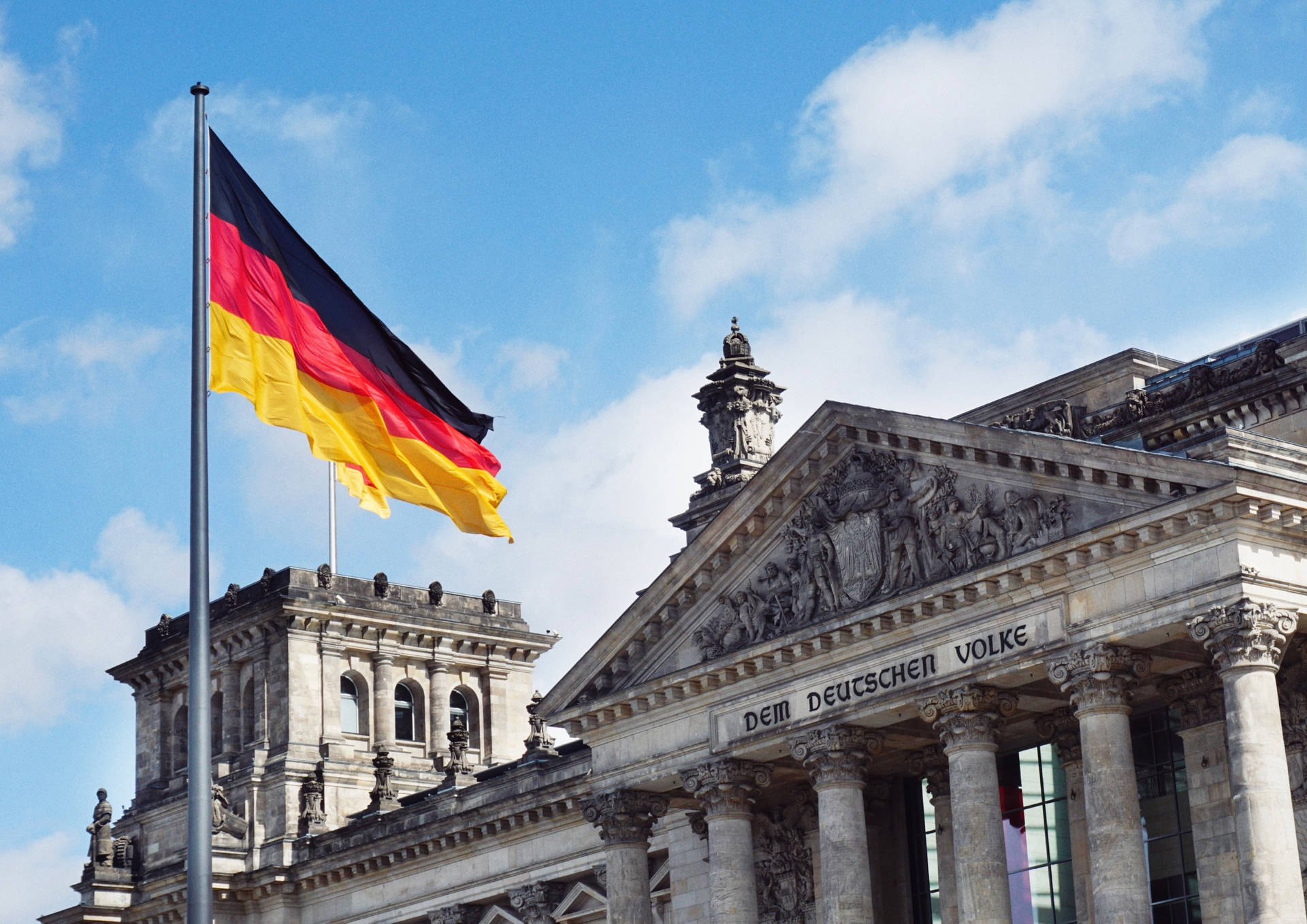Republic Square Germany With Flag Wallpaper