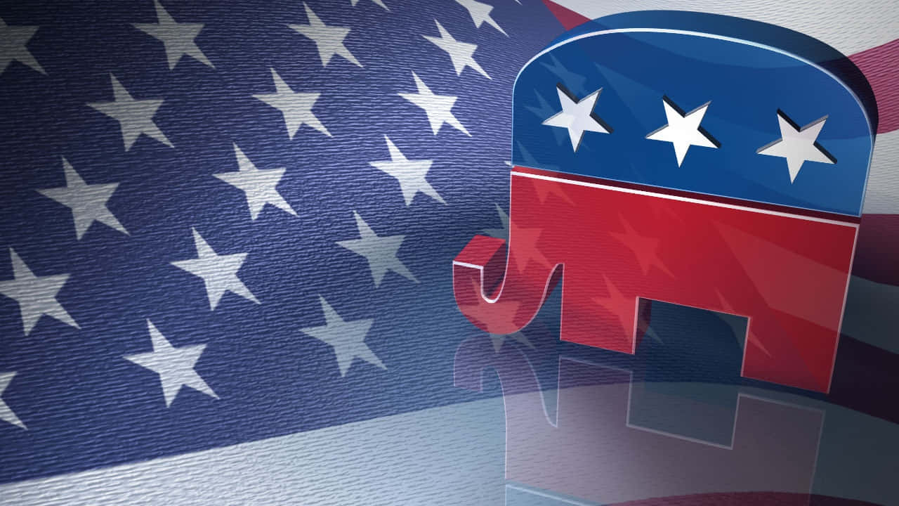 Republican Elephant And American Flag Wallpaper
