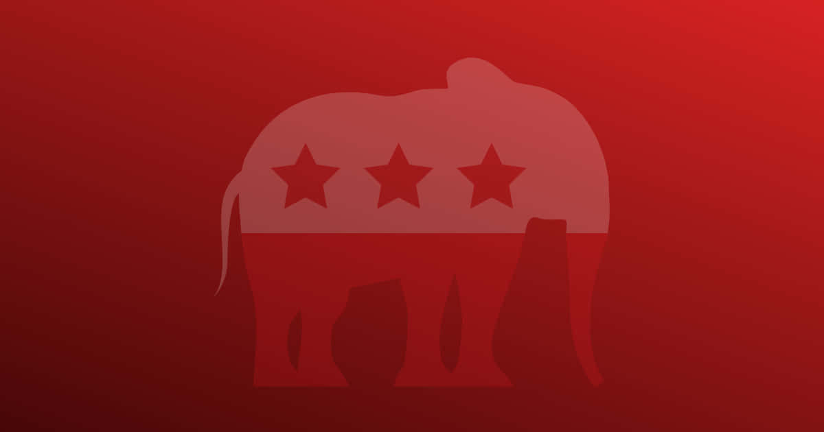 Republican Elephant In Monochrome Red Wallpaper