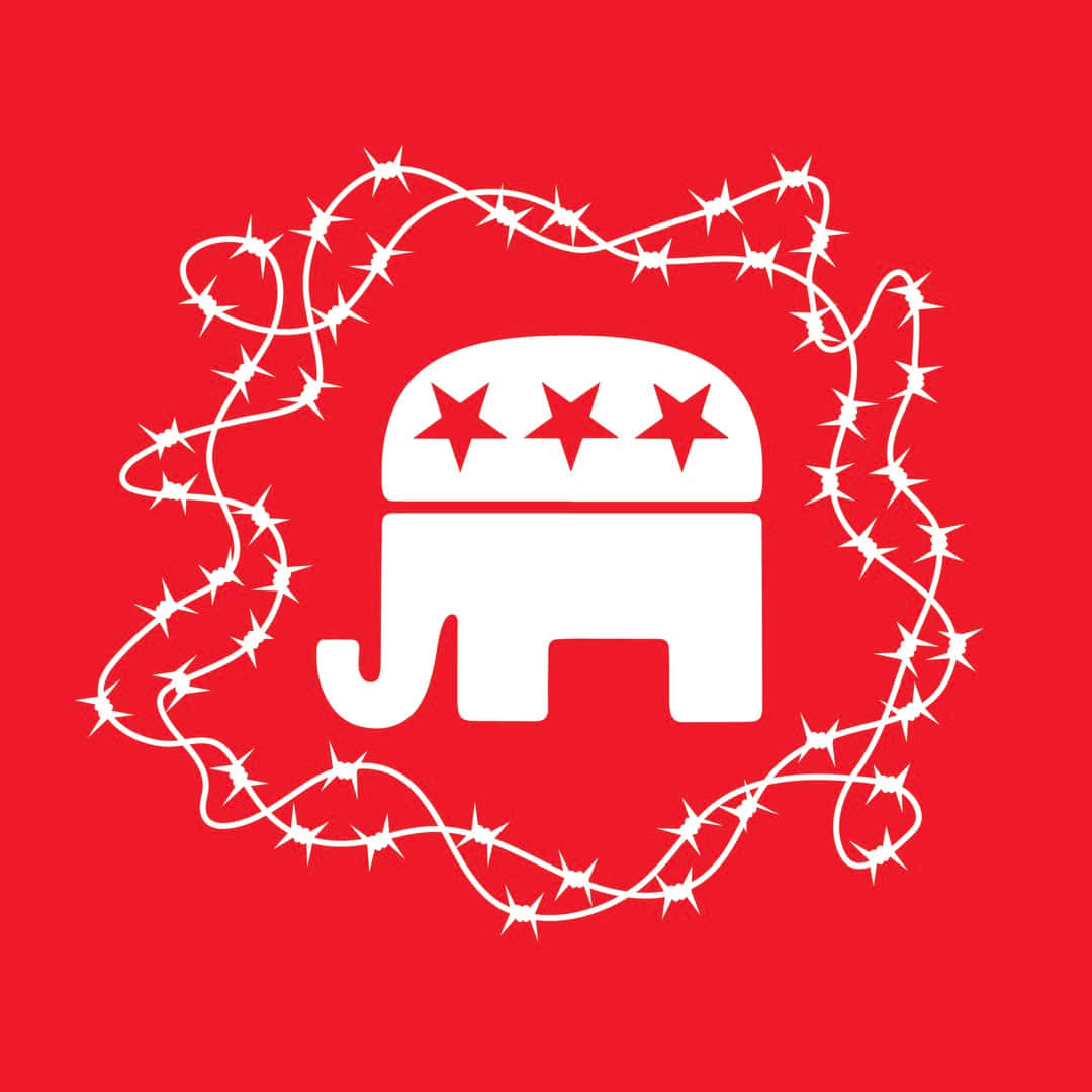 Republican Elephant In Red Wallpaper