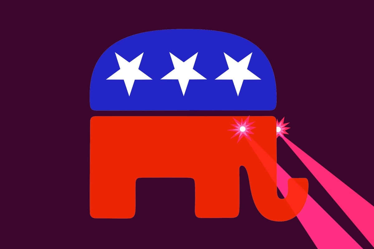 Republican Elephant With Laser Eyes Wallpaper