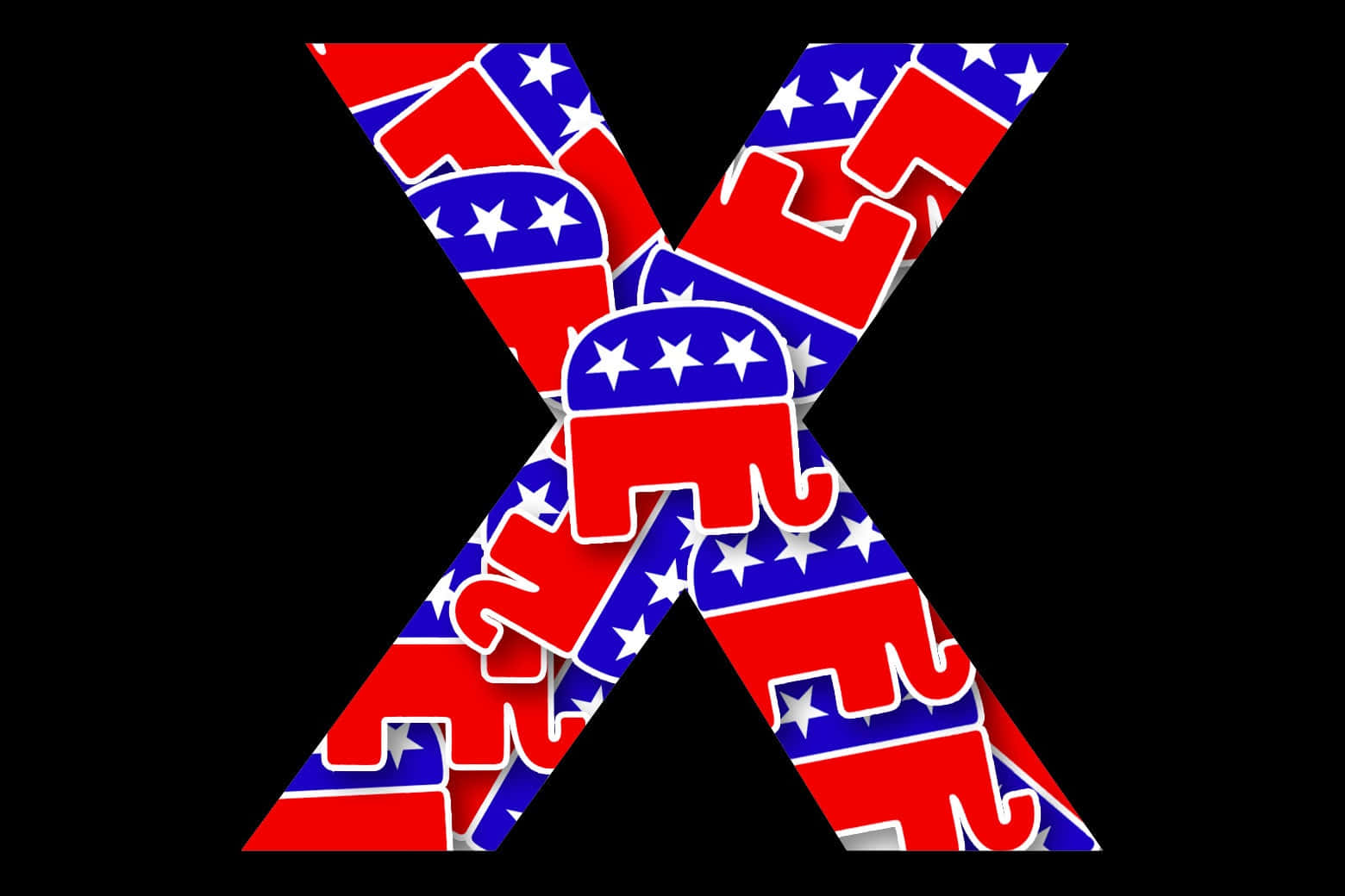 Republican Elephants Forming Letter X Wallpaper