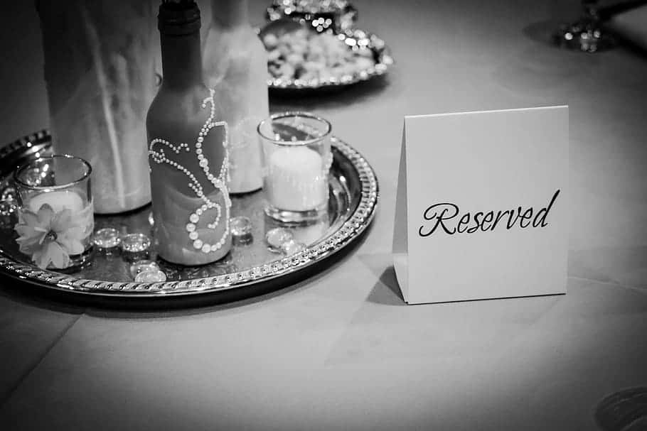 Reserved Table Black And White Wallpaper